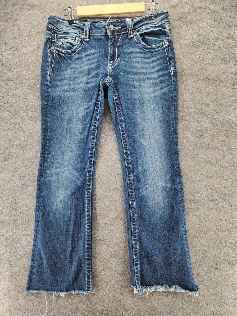 Miss Me Jeans Womens 30 Boot Blue Denim 32x27"